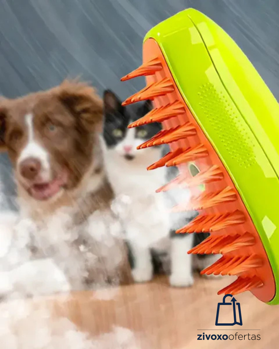 Cepillo de Vapor 3 en 1 para Mascotas